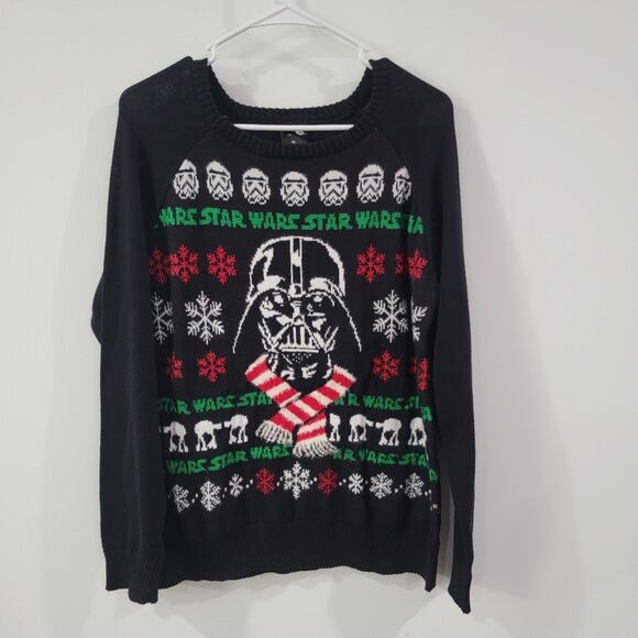Star Wars Mens Ugly Christmas Sweater Size XL Graphic Darth Vader - Picture 1 of 8